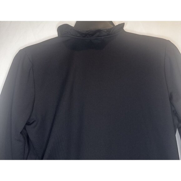 J. McLaughlin Black Catalina Cloth Ruffle Trim Faux Wrap Front Blouse Top Sz XS - Picture 5 of 10